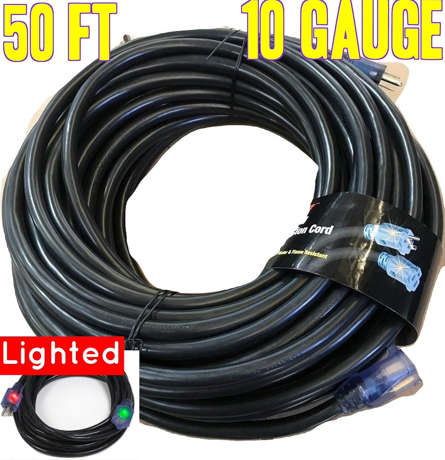 Best Cyber Deals 🔥 10 3 Contractor Grade 50 ft 10 Gauge Power Extension Cord 10/3 50 ft Extension Cord 50 ft with Lighted Ends Black Extension Cord 10/3 Plug (50 ft 10 Gauge, Black 10 awg Extension Cord 50 ft 10 Gauge) Hottest Sales 10 3 Contractor Grade 50 ft 10 Gauge Power Extension Cord 10/3 50 ft Extension Cord 50 ft with Lighted Ends Black Extension Cord 10/3 Plug (50 ft 10 Gauge, Black 10 awg Extension Cord 50 ft 10 Gauge)