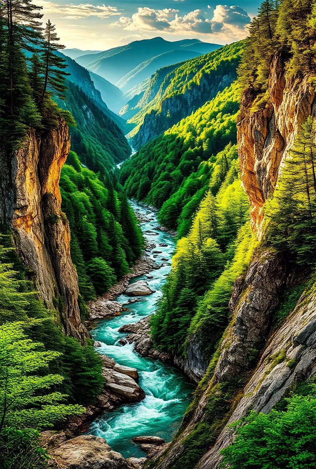 Puzzle 1200 Pezzi Fiume Canyon Puzzle per Adulti, Difficile e Sfidante con Poster Idea Regalo per Appassionati Puzzle Classici
