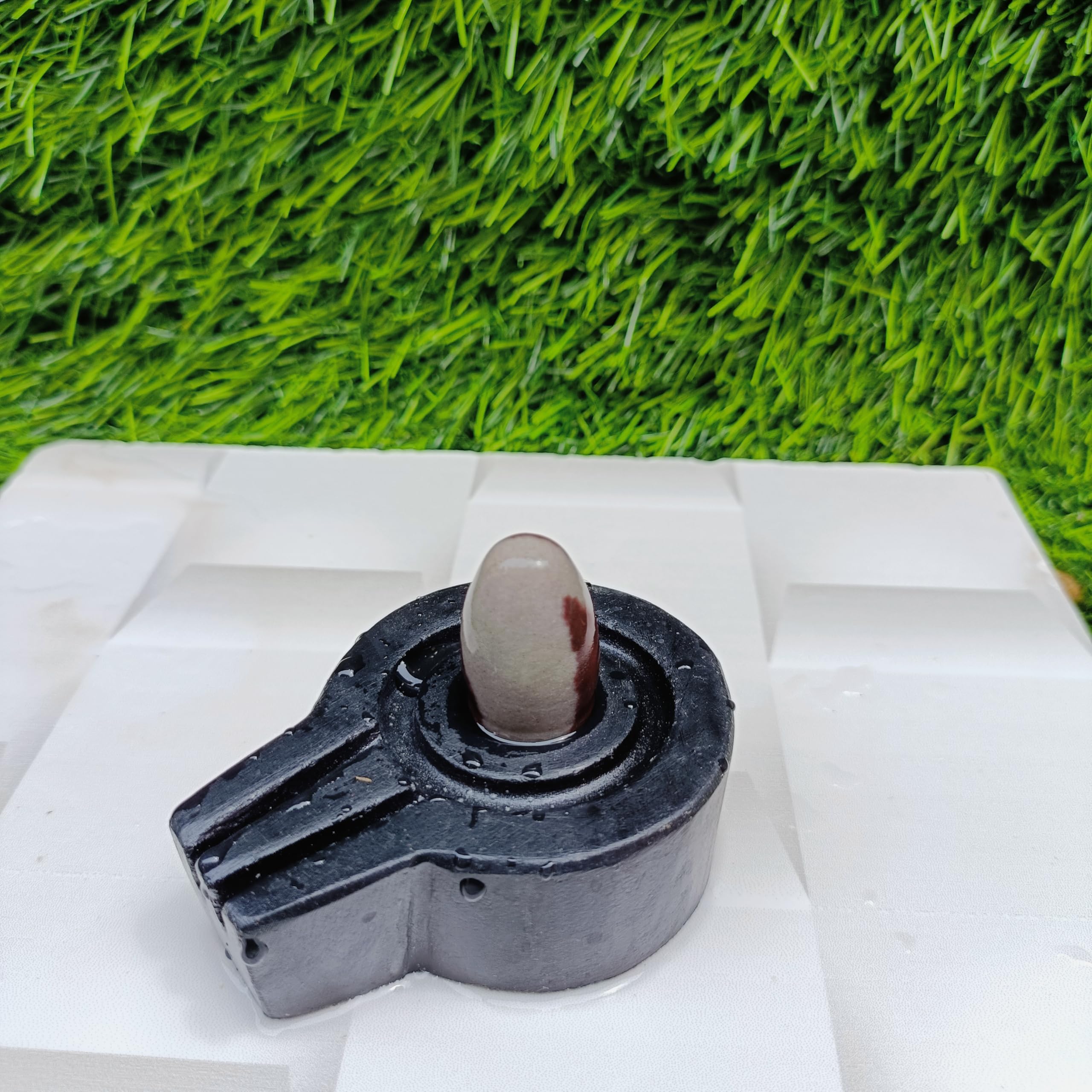Shivling with Yoni Base Shivling Narmadeshwar Shivling Stone Shiv Lingam Shiv Ling Specific Design Energized Stone for Pooja