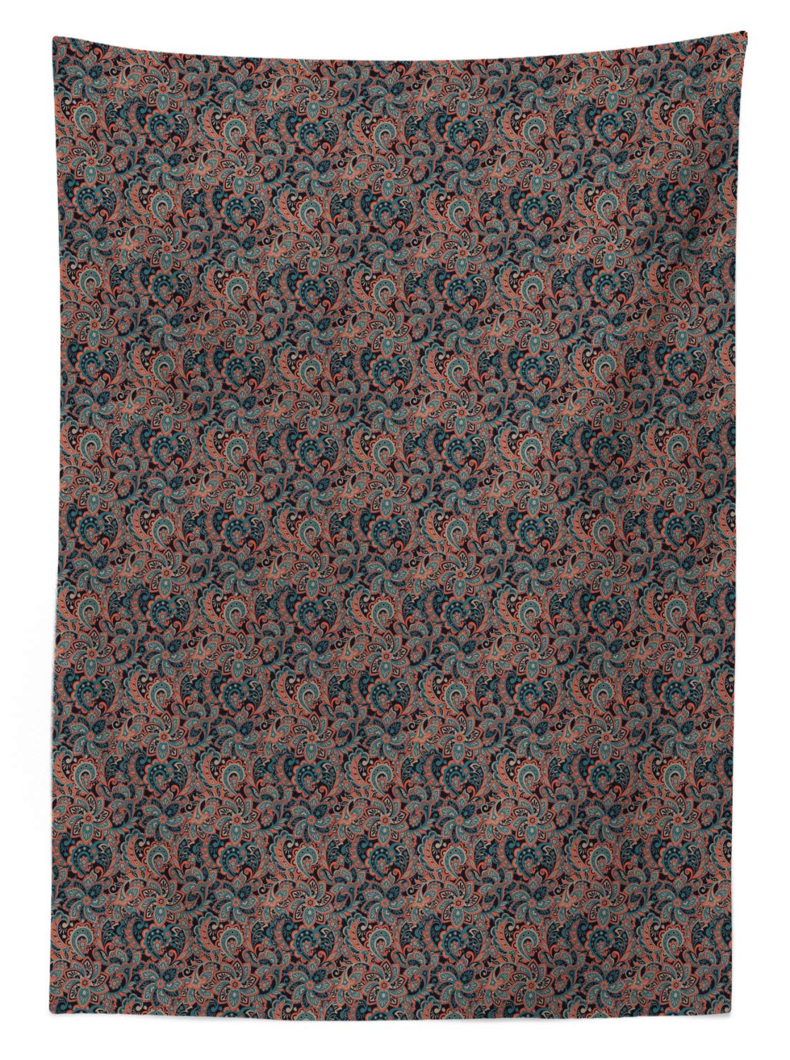 ABAKUHAUS Tovaglia Persiana Paisley 140x200 Cm | Poliestere Setoso Antimacchia | Tavolo Rettangolare