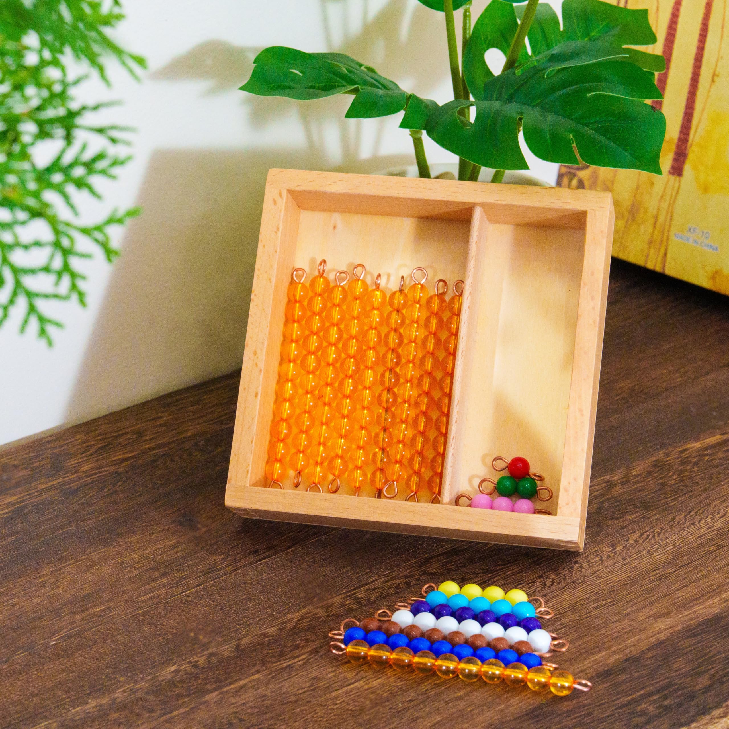 Montessori materiały matematyczne – drewniana zabawka edukacyjna do liczb i liczb, przedszkola i szkoły podstawowej, szkoły domowej i klasy od 3 lat (koraliki Montessori na tablicę
