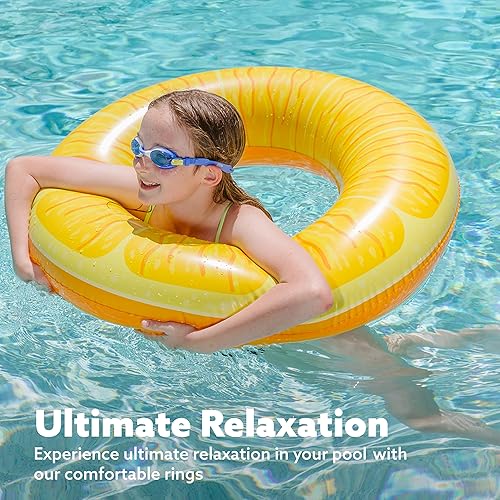 Miniatura 4 de Sloosh 4 Pack Inflatable Pool Floats, Pool Tube Rings, Swim Tubes, Floaties Toys, Beach Swimming Party Toys for Kids and Adults