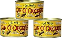 Zoo Med Can O' Crickets Adult Size Canned Feeder Insects, 3 Pack - Fresh, Softened for Reptiles, Lizards, Turtles, Birds