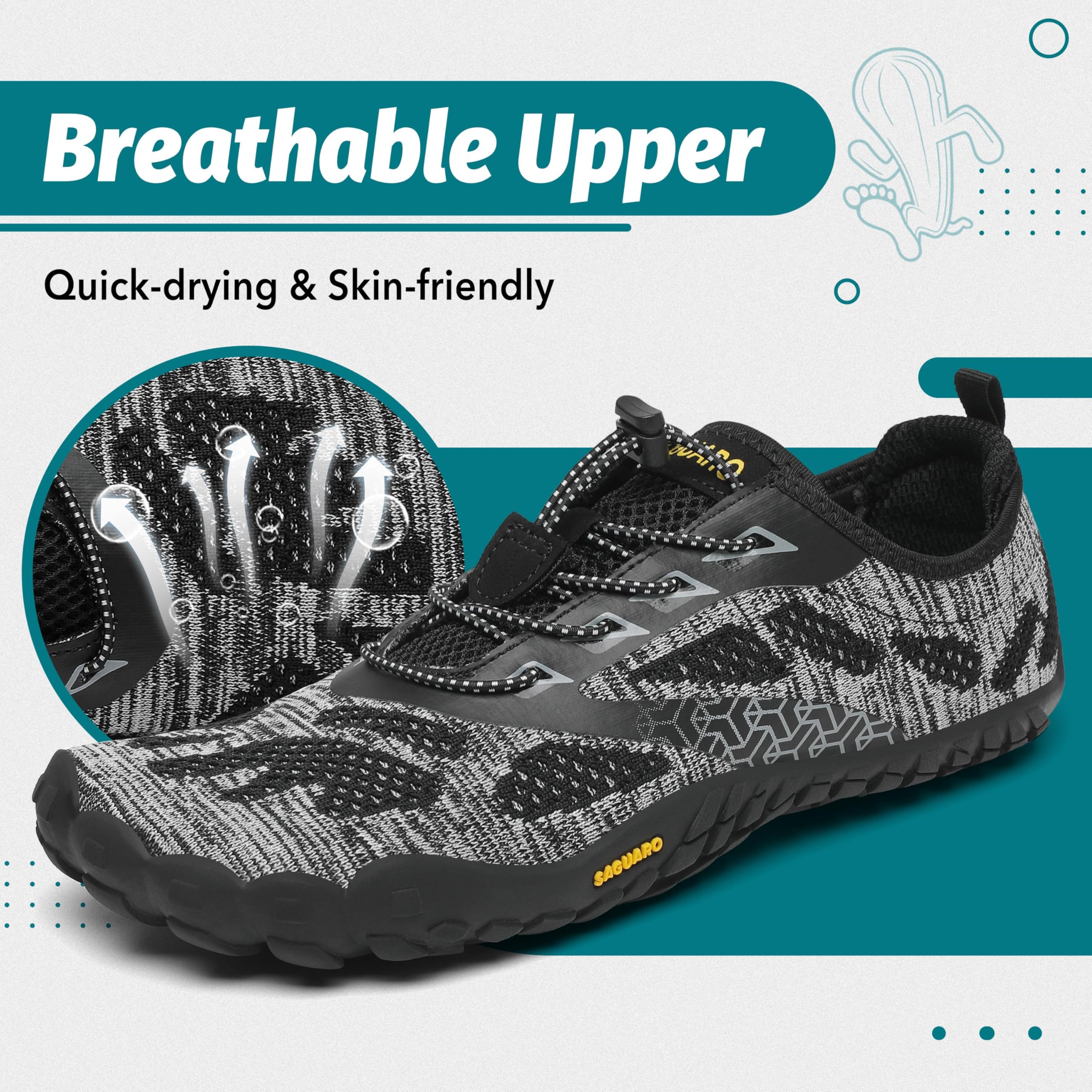 SAGUARO Scarpe Barefoot Uomo Donna Scarpe da Trail Running Minimaliste Antiscivolo Leggere Outdoor GR.36-48