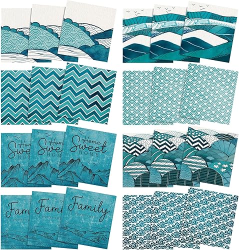 Sunnyray 24 paños de cocina suecos, paños de cocina, paños de limpieza reutilizables de esponja, toallitas absorbentes y lavables para limpieza de