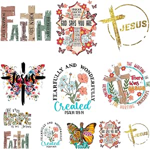 HEYTRCO 12-PCS Iron-On Faith Patches - Jesus Cross Pray Embroidered Appliques For Clothing, Hats & Bags - View #6