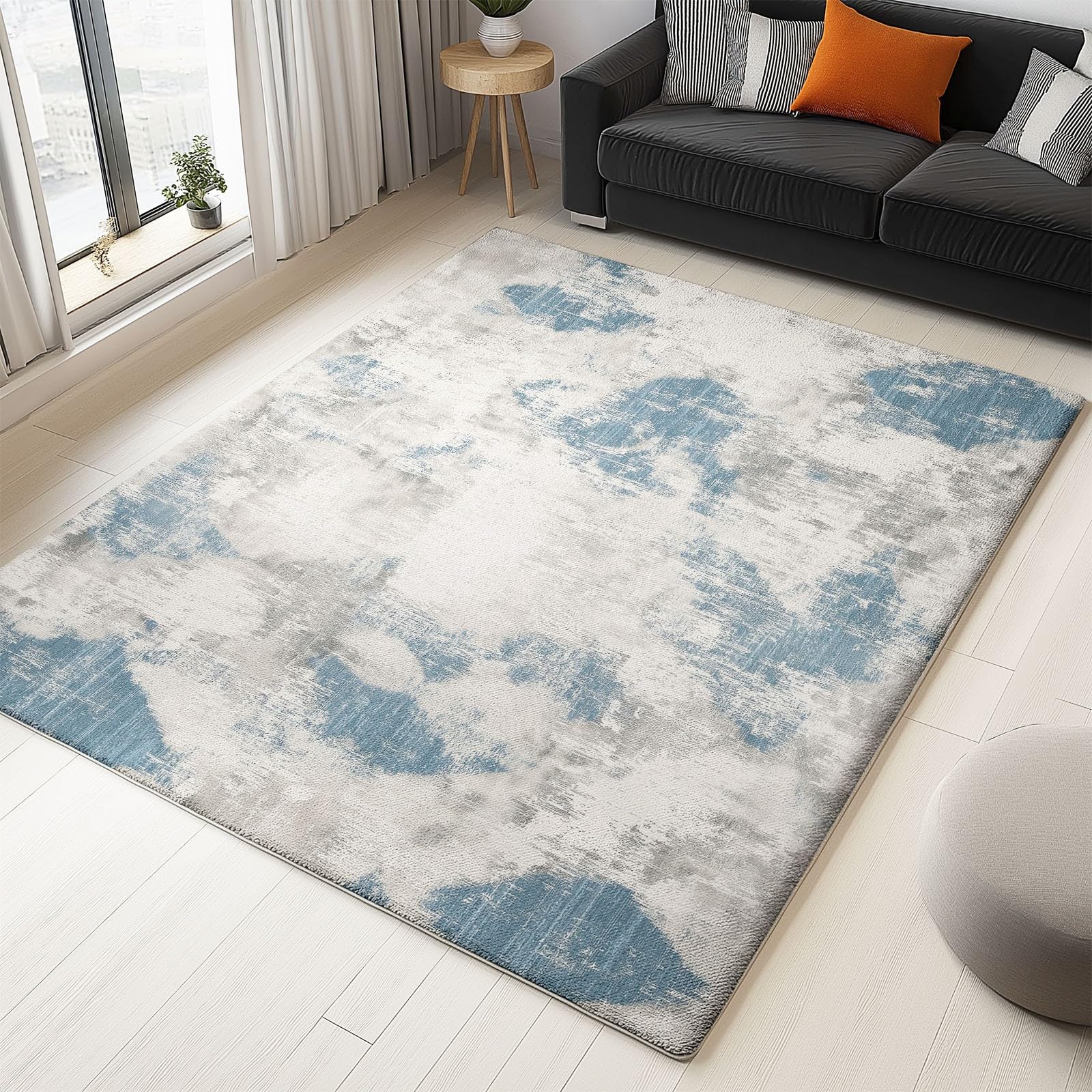 Szare dywany do salonu 120 x 170 cm odrapany wzór zmywalne dywany miękkie dywaniki do krótkiego runa dywanik kuchenny antypoślizgowy dywan antypoślizgowy