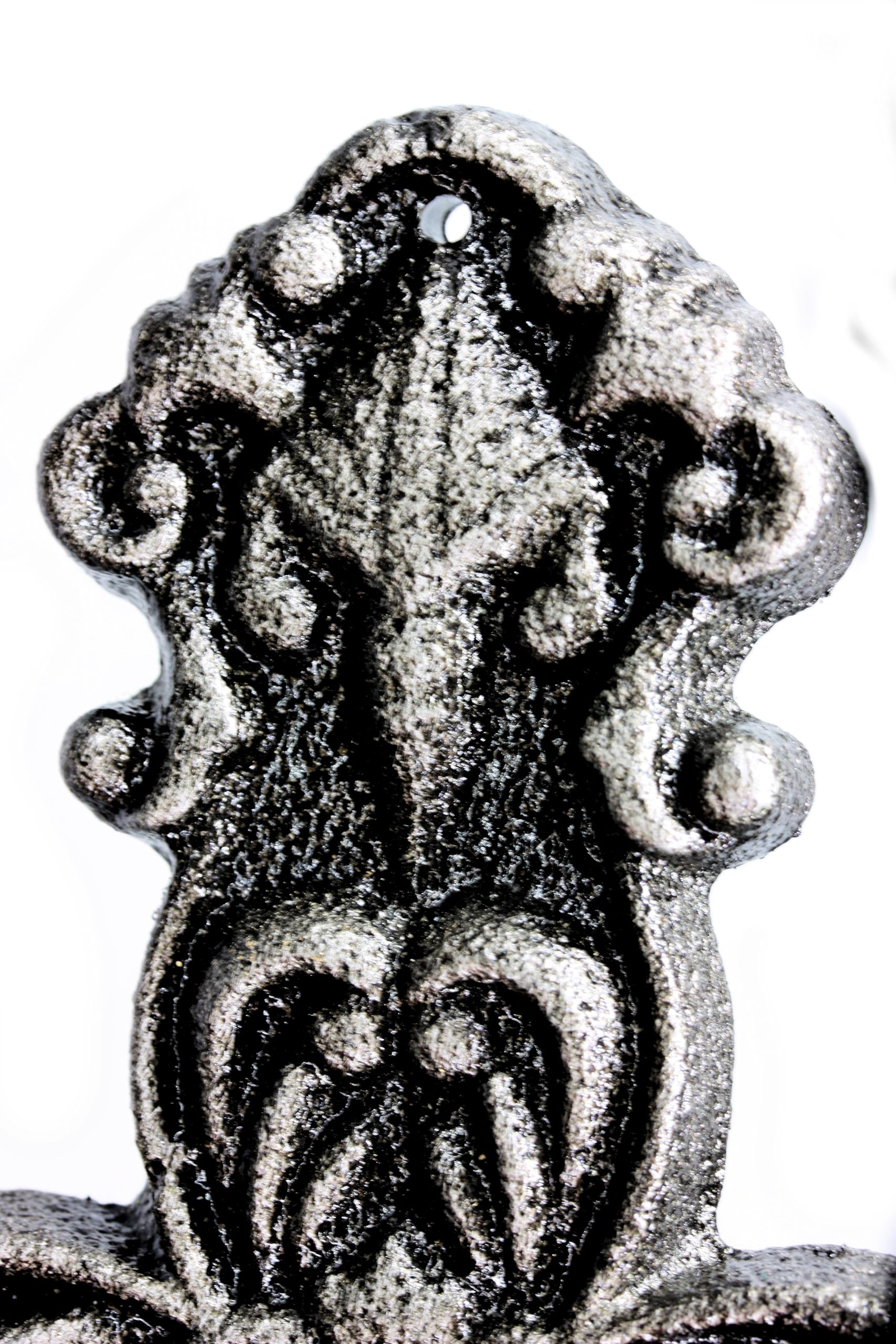 UHRIG cruz de pared de hierro macizo, crucifijo de hierro forjado para colgar, cruz cristiana para la pared, 25cm de altura. (negro antiguo/plata)
