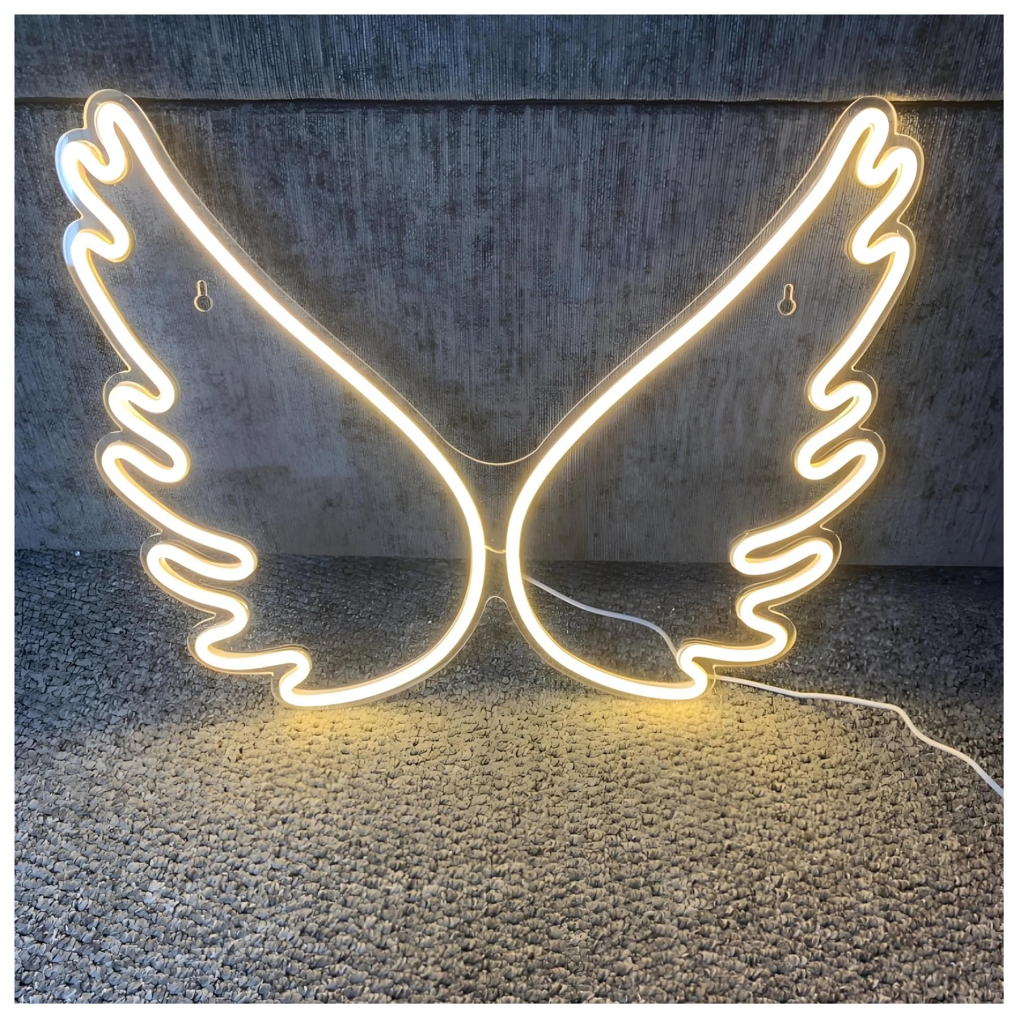 Wiszące neony artystyczne Skrzydła Anioła Neon Light, Dekoracje Ścienne Do Domu, Spotkania Przyjaciół 40x32.2cm