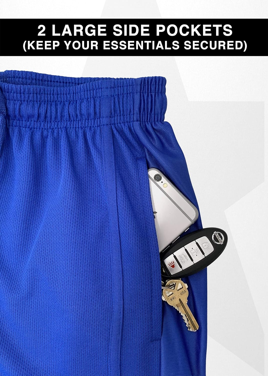 Mens Basketball Shorts with Pockets, Active Athletic Performance Gym Workout Shorts for Men Workout Shorts, 4 Pack - Image 4