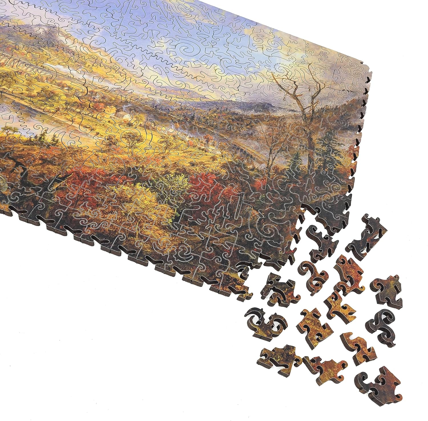 Wooden Jigsаw Puzzle for Adults - Uniquely Shaped Pieces - Made in The USA by FoxSmartBox - 440 Pieces - Starrucca Viaduct, Pennsylvania