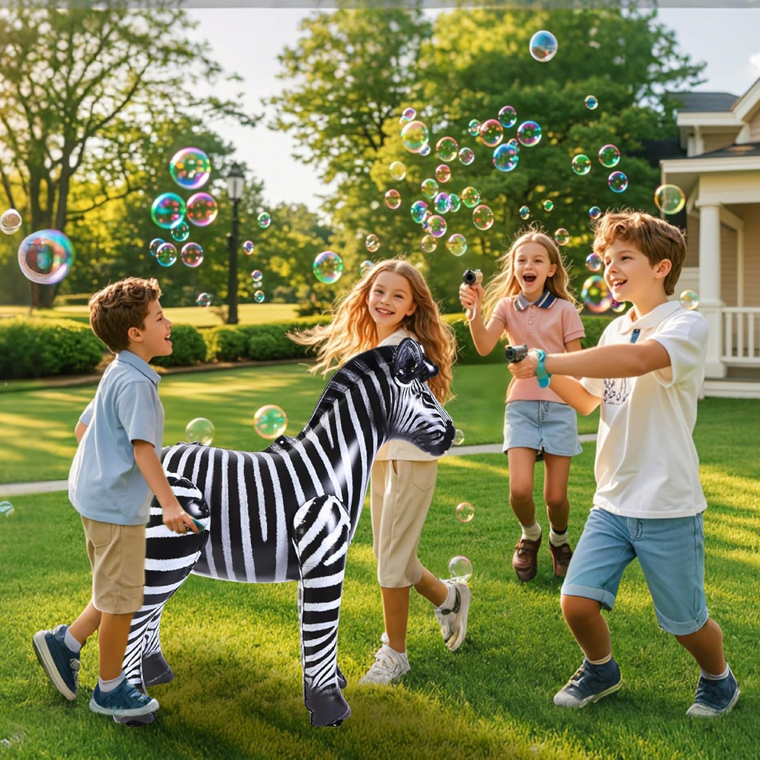 ILILEISURELY Inflatable Zebra Balloon,Realistic Safari Jungle Animal Balloons for Birthday Baby Shower Wedding Party Decorations Wildlife Photo Prop