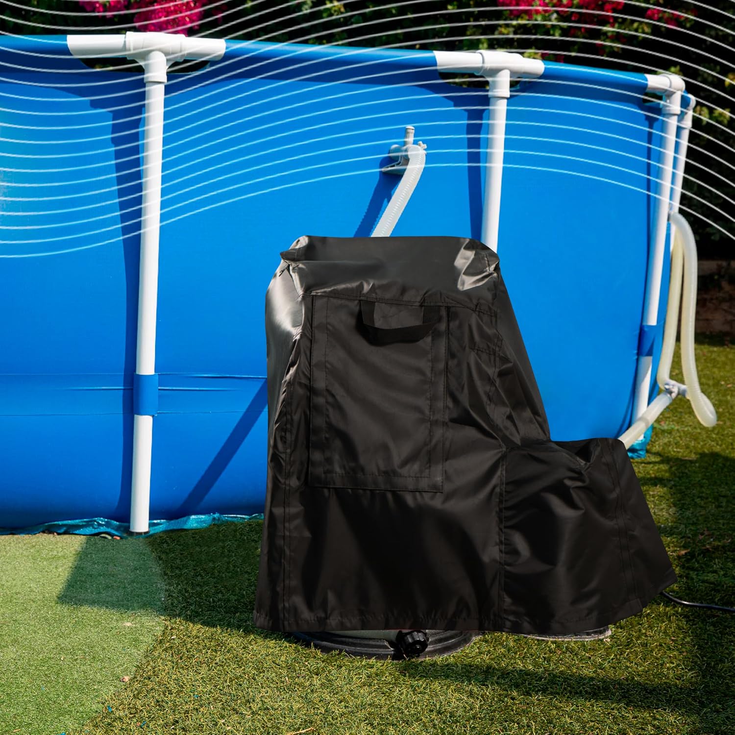 Waterproof Sand Filter Pump Cover, 600D Oxford Fabric, Fits Most Popular Brands, Above Ground Swimming Pool Accessories