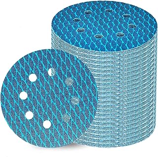 Orbital Sander Sandpaper 5 Inch 8 Hole Sanding Disc Hook and Loop Velcro Pads Sand Paper 80 Grit for Wood 70 PCS Blue Aluminum Oxide Anti Blocking Rhombus Sanding Discs