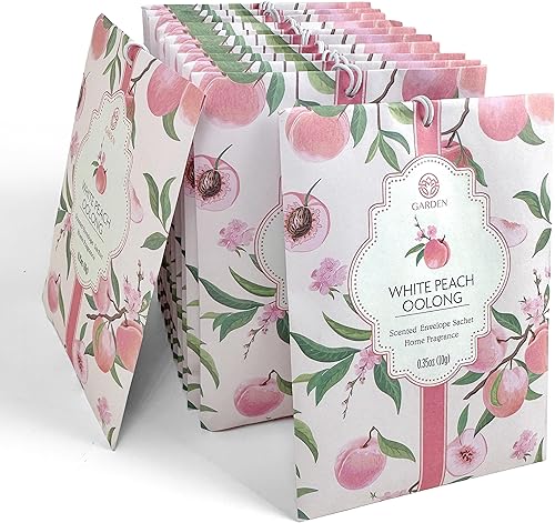 Bolsitas perfumadas con fragancia de melocotón blanco y Oolong - Paquete de 12, bolsas de fragancia para el hogar de larga duración, paquetes
