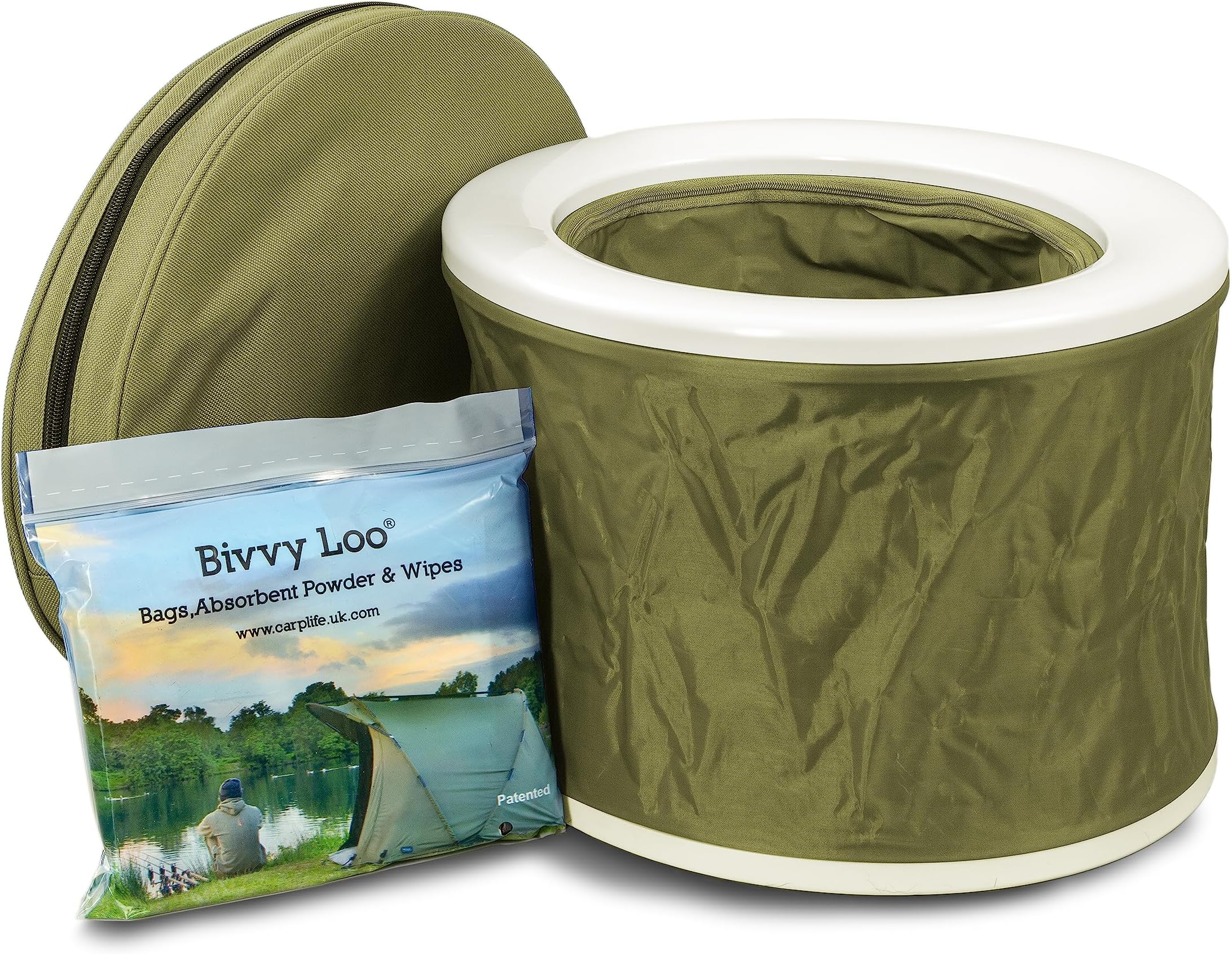 Bivvy Loo Draagbaar, plat opvouwbaar toilet - ondersteunt 150 kg (blauw Bivvy Loo Draagbaar, plat opvouwbaar toilet - ondersteunt 150 kg (blauw