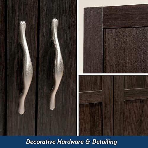 Miniatura 7 de Gabinete de almacenamiento Sauder/Gabinetes de despensa, 29.61" x P: 16.02" x A: 71.50", acabado en canela y cereza