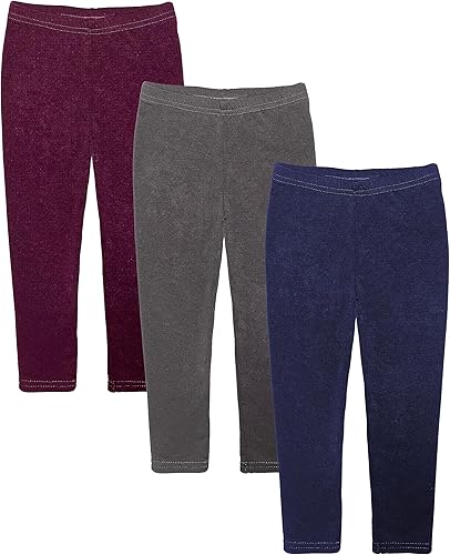Andrew Scott Leggings elásticos con forro polar para niños y niñas Pantalones largos de ajuste cómodo - Paquetes múltiples