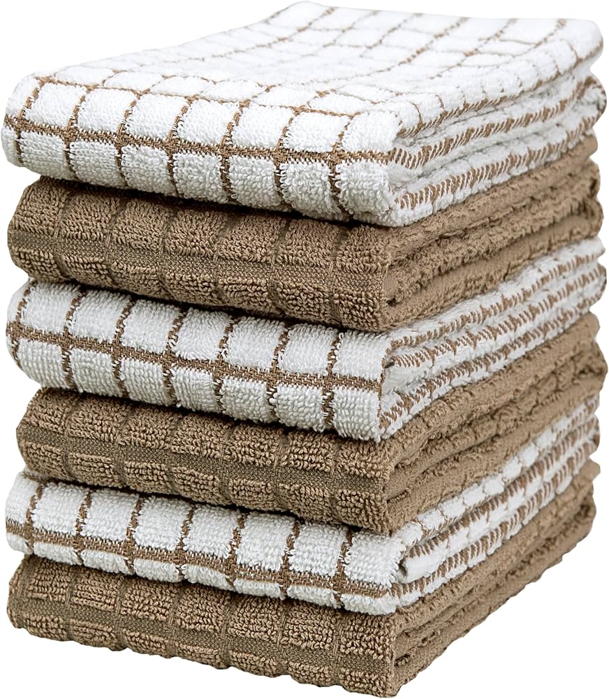 Kitchen Towels 16"x 28" Set Cotton, 6 Pack