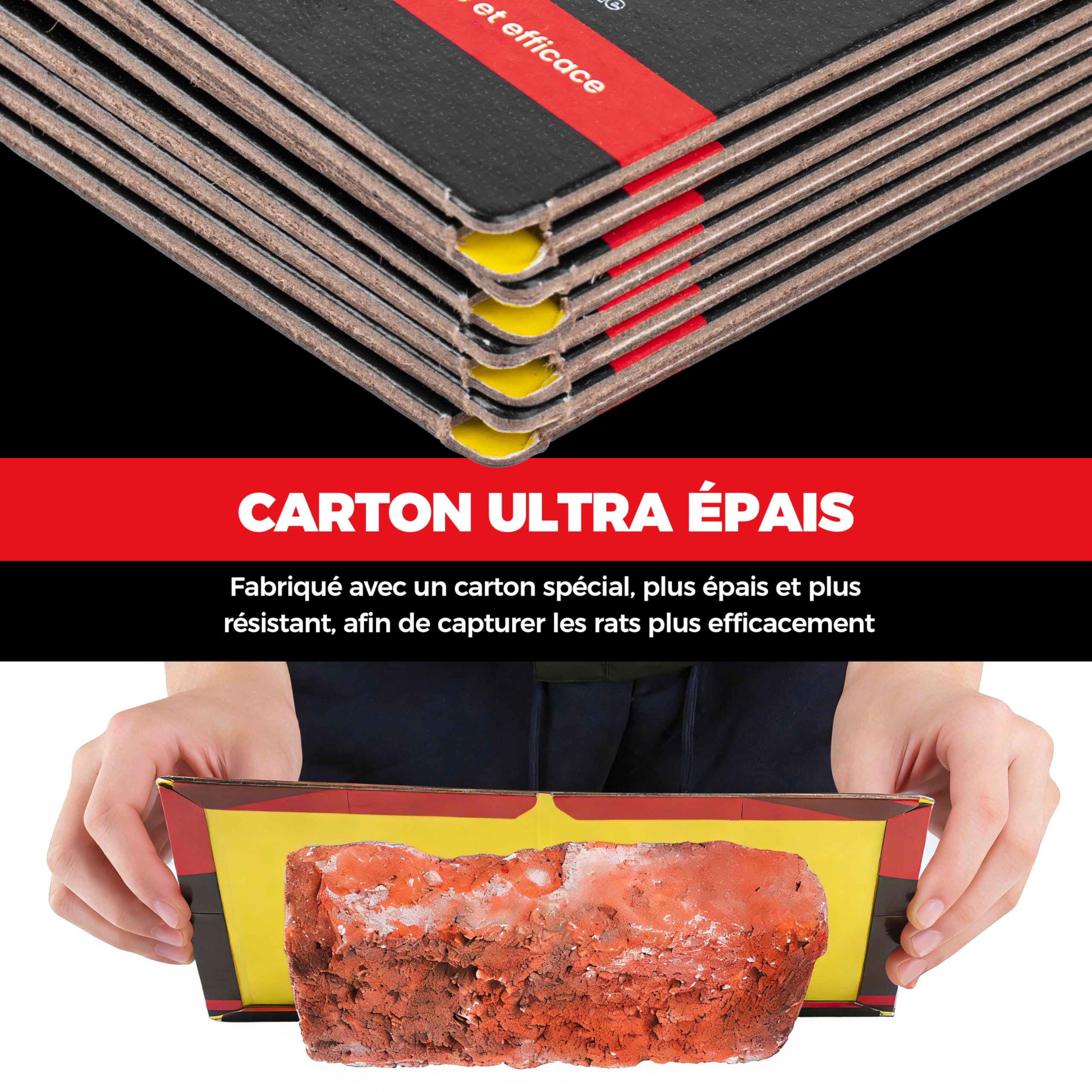 Lot de 8 Pièges à Souris Collants Ultra-Adhésifs – Plaques de Glu Extra-Fortes & Non Toxiques – Utilisation Intérieure/Extérieure – Facile à Installer