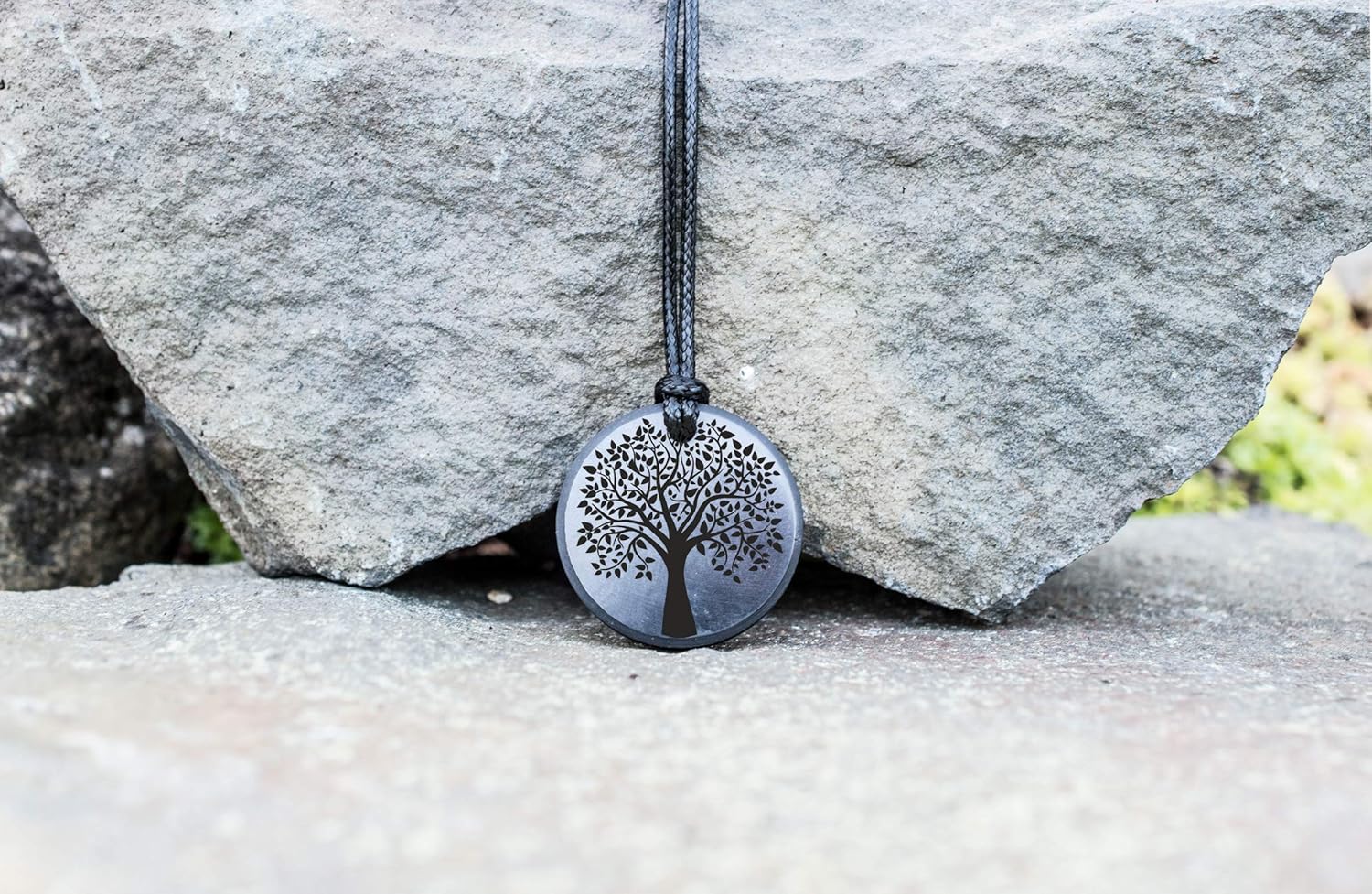 Shungite Pendant Engraving Sacred Geometry