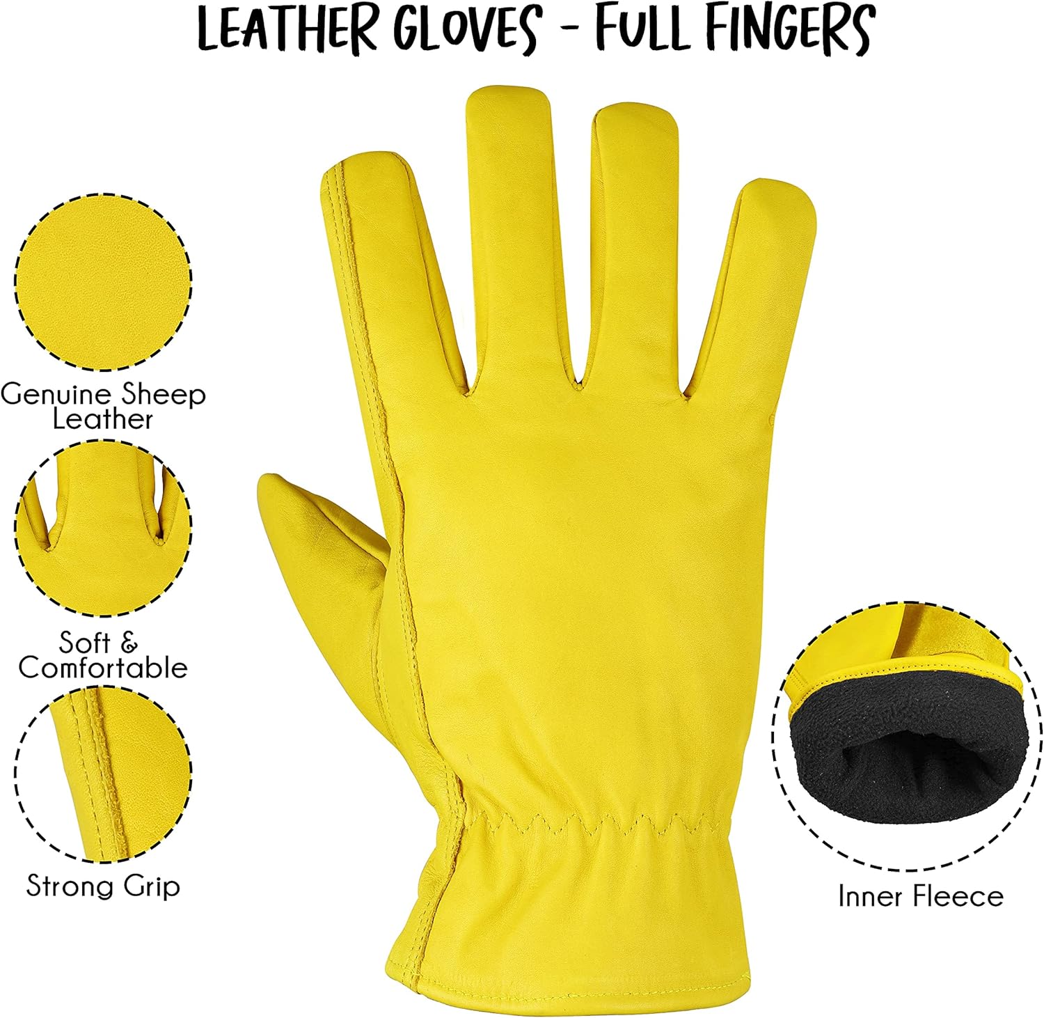 Cowhide leather gloves, Gardening Gloves, Leather safety gloves