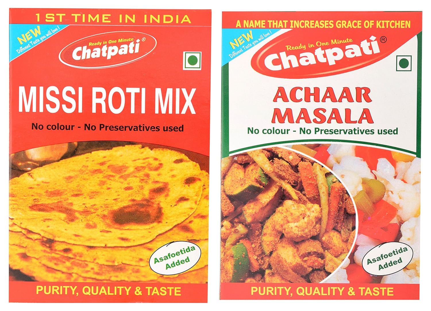 Chatpati Missi Roti Mix and Achaar Masala, 280 g (Combo of 2) : Amazon ...