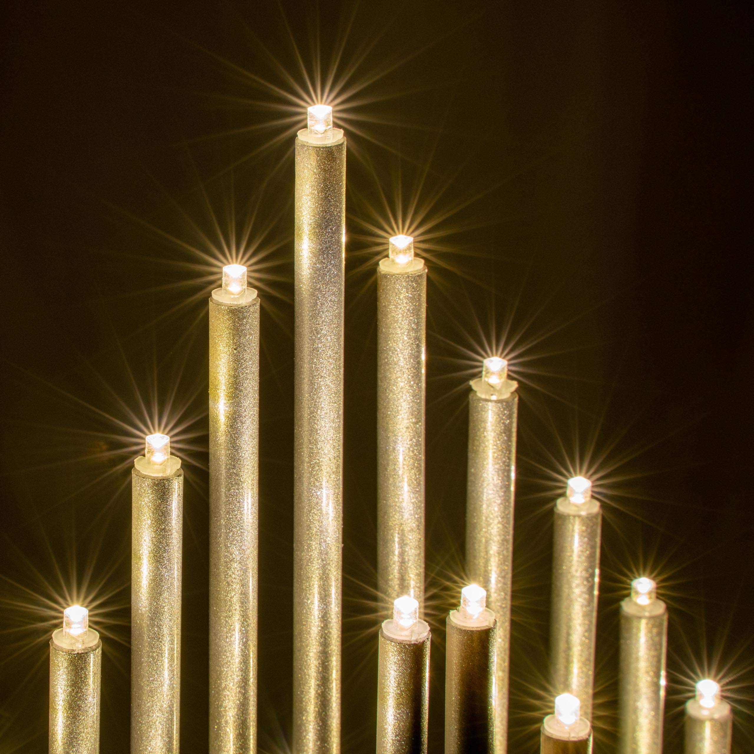 NIPACH Stimmungsleuchte – Farbe: Silber - 33 LED – Leuchtfarbe: Warm Weiß