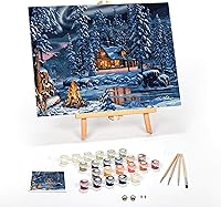 Vista 1 de Ledgebay Kit de pintura por números para adultos, lienzo enmarcado para principiantes a avanzados, kit de pintura por números, incluye juego