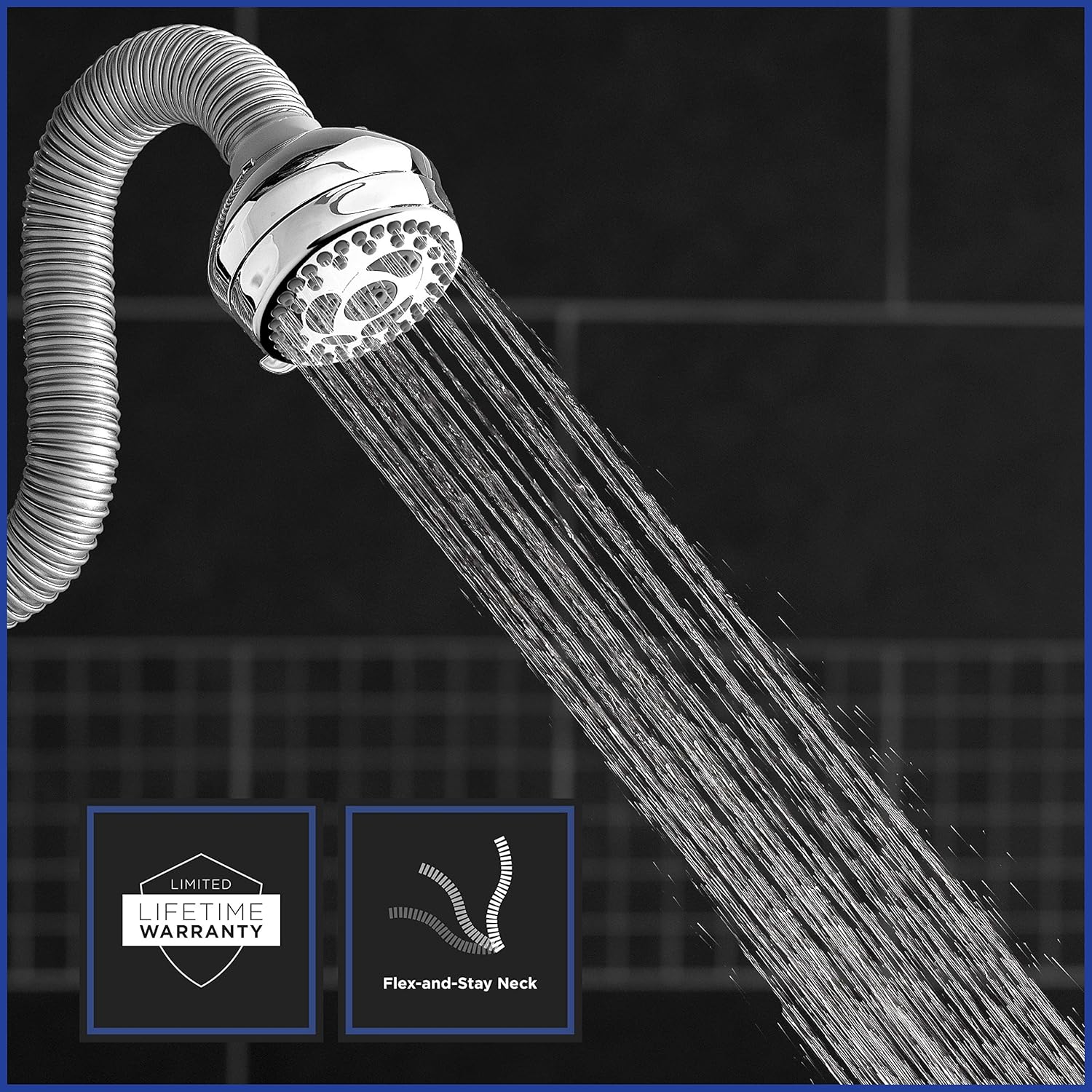 Black Friday - 50% OFF Waterpik NSL-603T PowerSpray+ FlexNeck Shower Heads, Chrome
