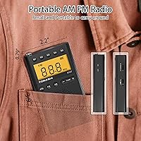 Vista 4 de Portable Radio, Small Radio with Loud Speaker, Headphone Jack, LCD Screen, Battery Powered