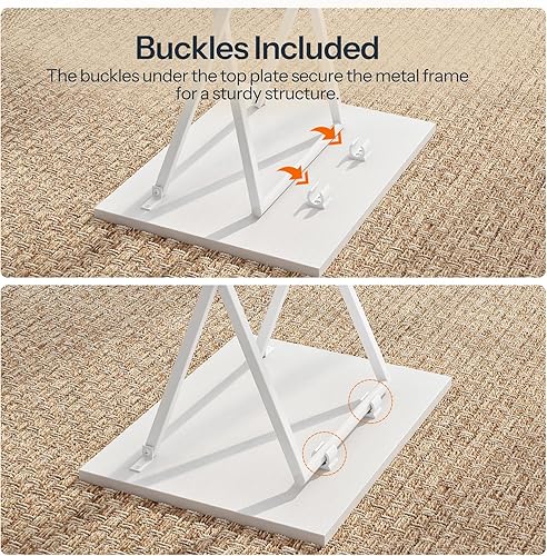 Miniatura 17 de HOOBRO Bandeja plegable para TV, mesa de aperitivos estable para espacios pequeños, mesa auxiliar portátil para sofá, fácil montaje y Mármol +