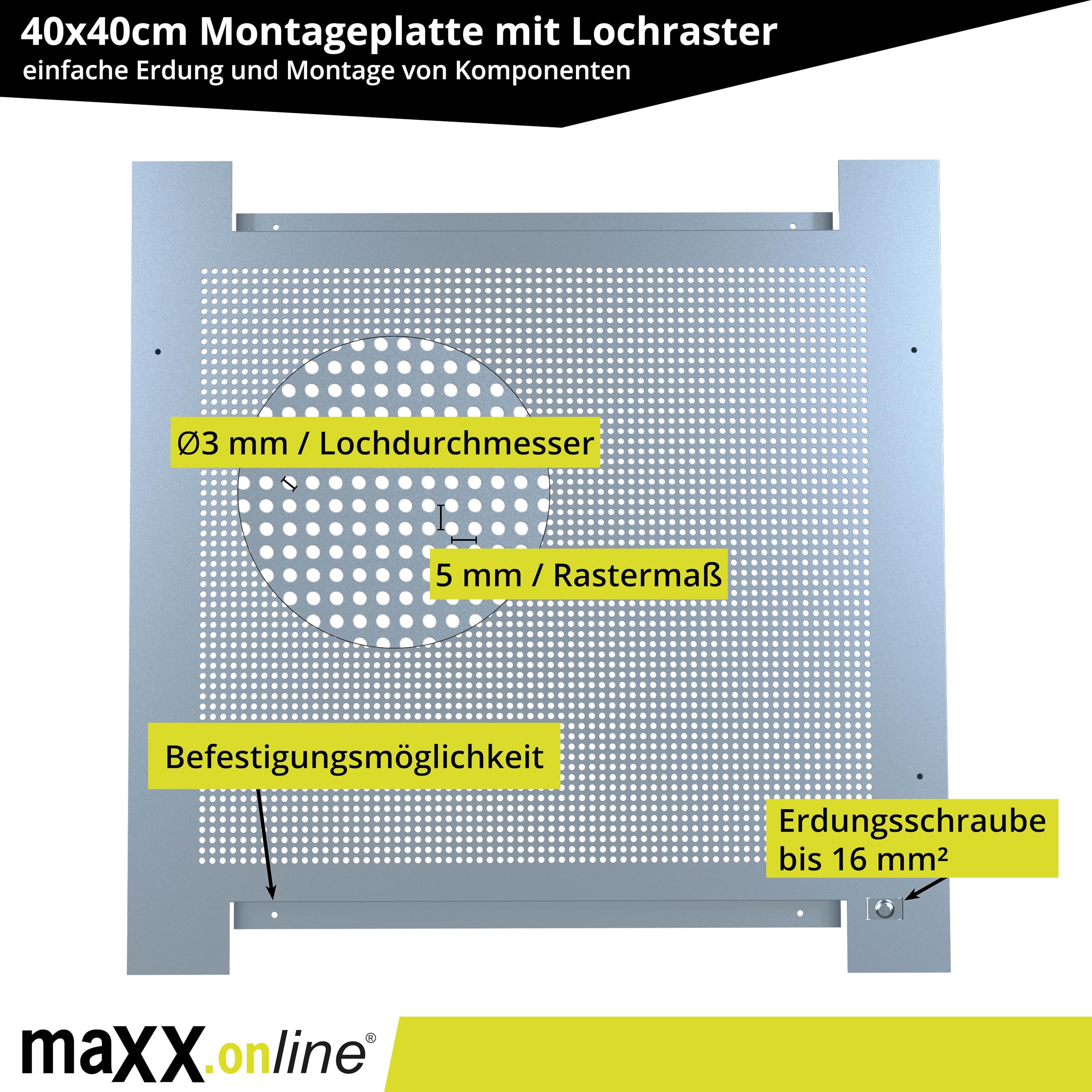 Kit de montage satellite pour commutateur multiple 5 en 8, 1 satellite et 8 participants avec plaque de montage 400 x 400 x 18 mm, parasurtenseur satellite, angle de mise à la terre,