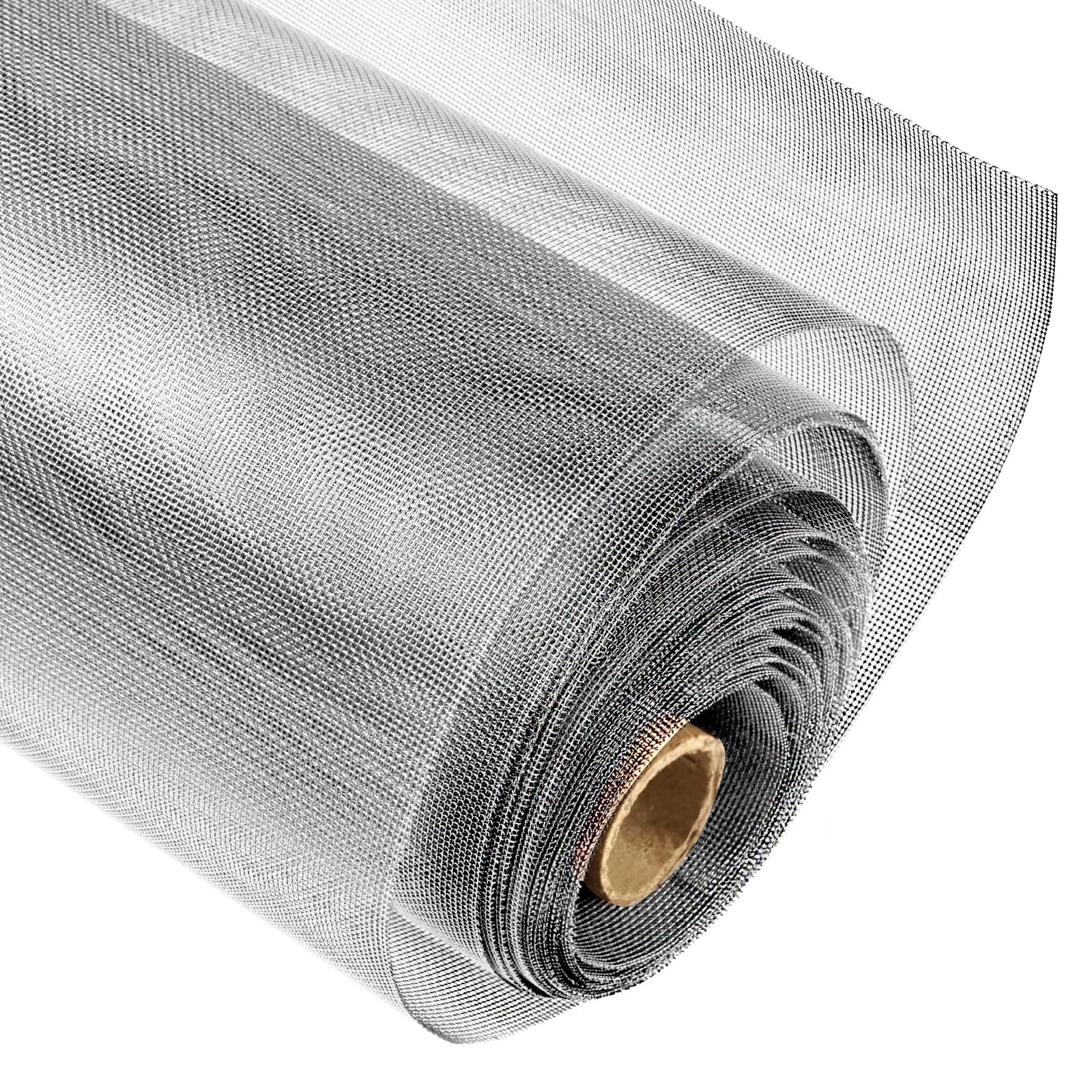 304 Stainless Steel Mesh Window Screen Roll, 35IN x 10FT Window Screen Replacement,Silver Woven Wire Mesh Screen for Window, Door, Patio,Pet (22 Mesh)