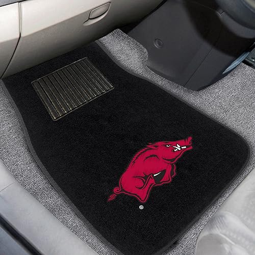 Vista 15 de FANMATS NCAA - Juego de 2 alfombrillas bordadas con logotipo del equipo unisex para adultos Negro