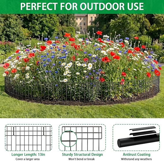 Thealyn Animal Barrier,Fencing Metal Decorative Garden Fence,10 Pack