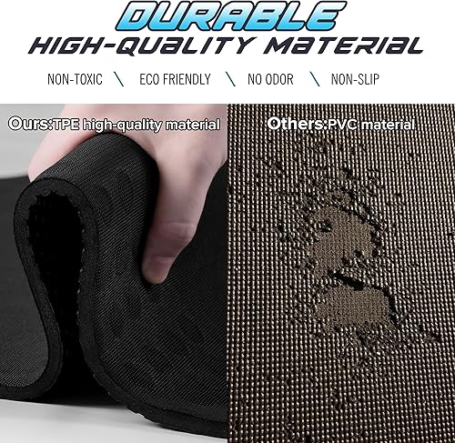 Miniatura 5 de JELS - Tapete de yoga extra grueso, 25 pulgadas, diseño ergonómico 3D antideslizante, material TPE certificado SGS, tapete de yoga para hombres y