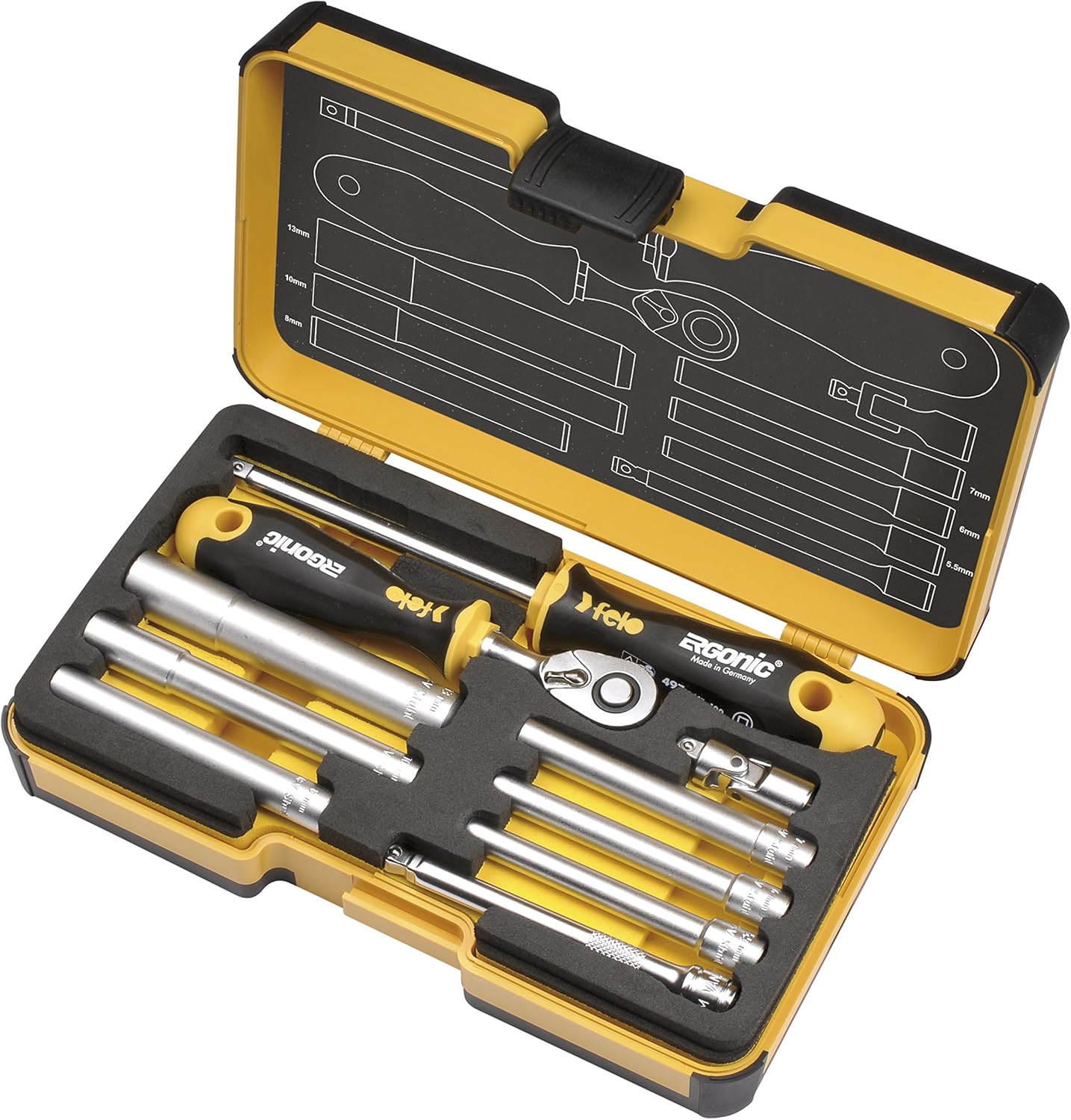 R-GO 10 M-Tec 10pc Box Nut Drivers, Ergonic Ratchet