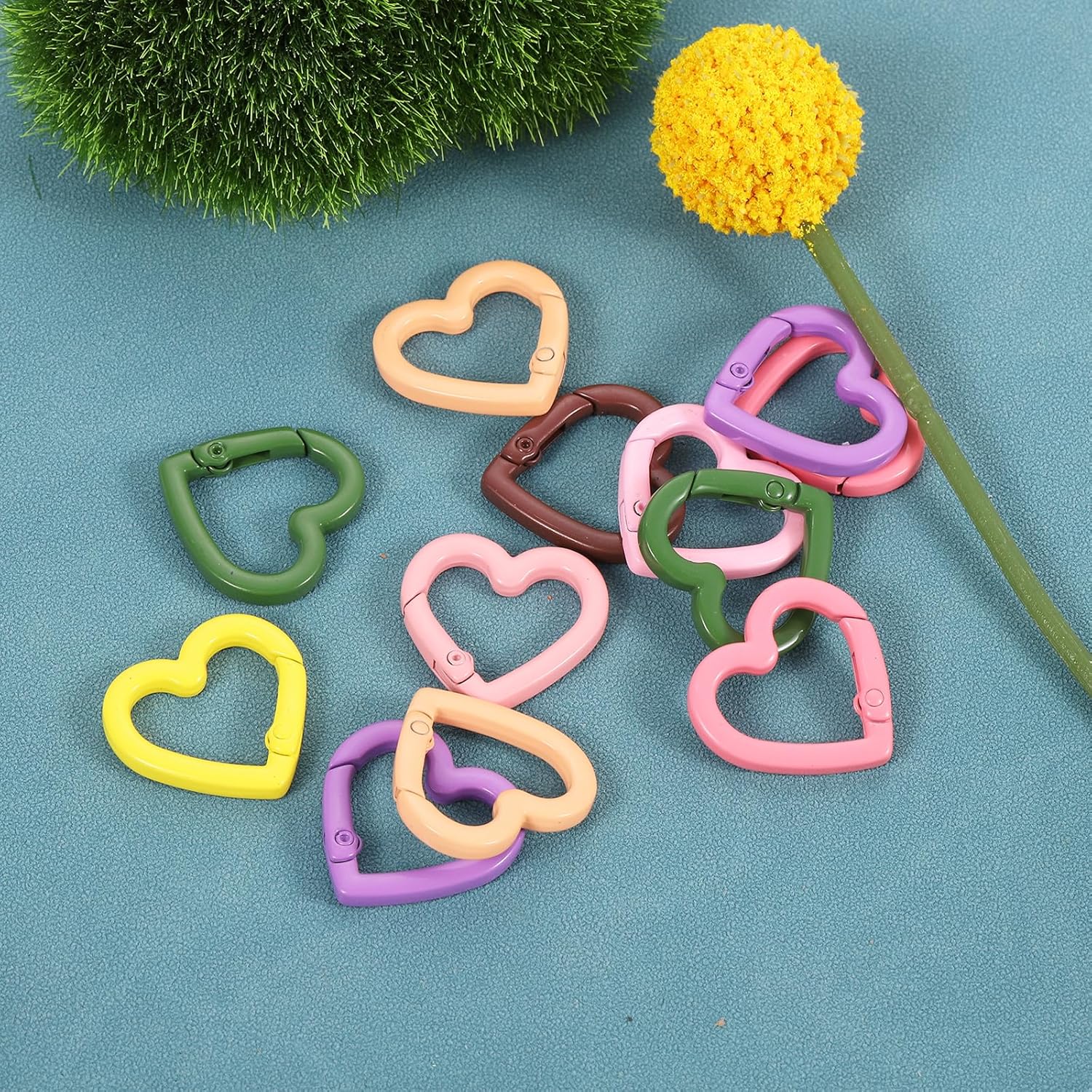 uxcell Heart-Shaped Trigger Snap Clip Keyrings Spring Buckle Snap Hook Clip for Keychains - Image 5