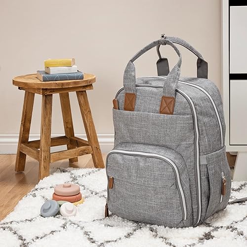 Miniatura 3 de Trend Lab Mochila para pañales con almohadilla extraíble para cambiador, incluye apertura de cremallera para toallitas de bebé y bolsillos aislados