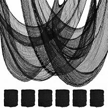 6-Pack Halloween Creepy Cloth - 30x72 Inch Black Halloween Gauze Spooky Fabric Cloth for Outdoor Decorations 6 Black