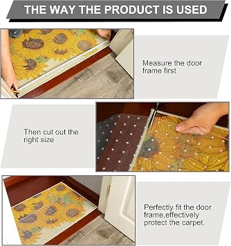 Heavy Duty Doorway Carpet Protector, Heavy Duty Plastic Prevents Cats and Dogs from Scratching your Carpet and Rugs at Doorways Non-Slip 8.2Ft Floor Runner Thicker for Better Protection and Durability