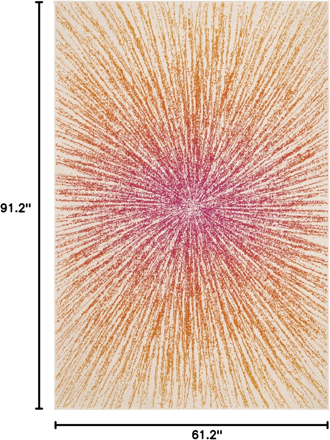 SAFAVIEH Evoke Collection 5'1" x 7'6" Fuchsia/Cream EVK228R Abstract Burst Non-Shedding Living Room Bedroom Area Rug