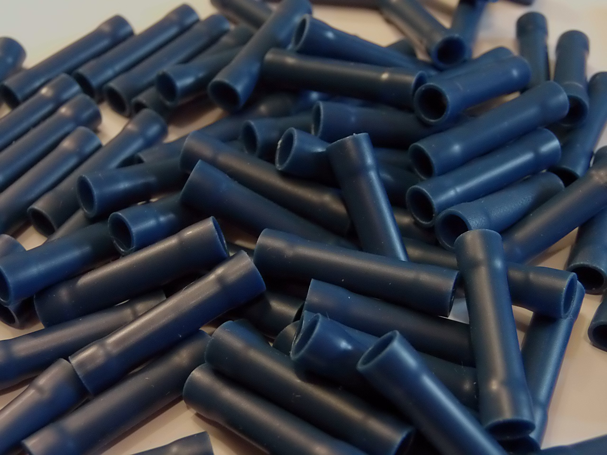BLUE SPLICE TERMINALS BUTT CONNECTORS CRIMPS 25 50 100 pack (100)