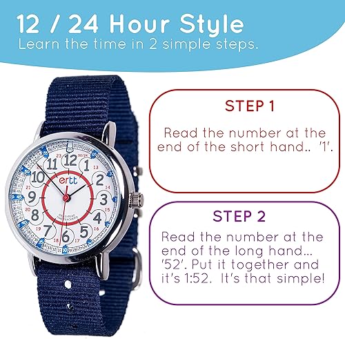Miniatura 3 de EasyRead Time Teacher - Reloj de enseñanza para niños, reloj analógico para niños y niñas, reloj de aprendizaje para niños, reloj de pulsera para