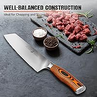 Vista 8 de TUO cuchillo de chef, cuchillo santoku, cuchillo de cocina, cuchillo para uso general, cuchillo para picar, juego de cuchillos