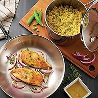 Vista 3 de Tramontina Tri-Ply Clad - Juego de utensilios de cocina de acero inoxidable de 12 piezas con tapas de vidrio, ollas y sartenes, listo