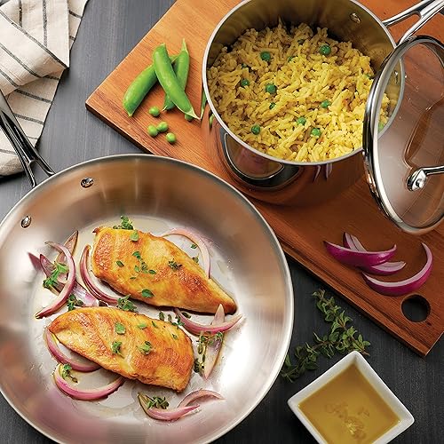 Miniatura 3 de Tramontina Tri-Ply Clad - Juego de utensilios de cocina de acero inoxidable de 12 piezas con tapas de vidrio, ollas y sartenes, listo