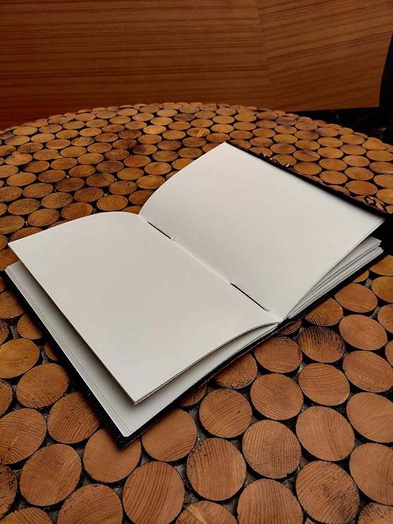 Leather Book of Shadows Journal, Supernatural Notebook with Chakra Gem Stones Healing Crystals and Latch, by AzureGreen (Brown Double Lock)