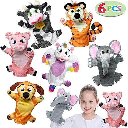 Joyin Ensemble De 6 Marionnettes A La Main Ami Animal Deluxe Pour Jeux Imaginatifs Stocking Fournitures De Fete D Anniversaire Filles Garcons Enfants Et Tout Petits Amazon Fr Jeux Et Jouets
